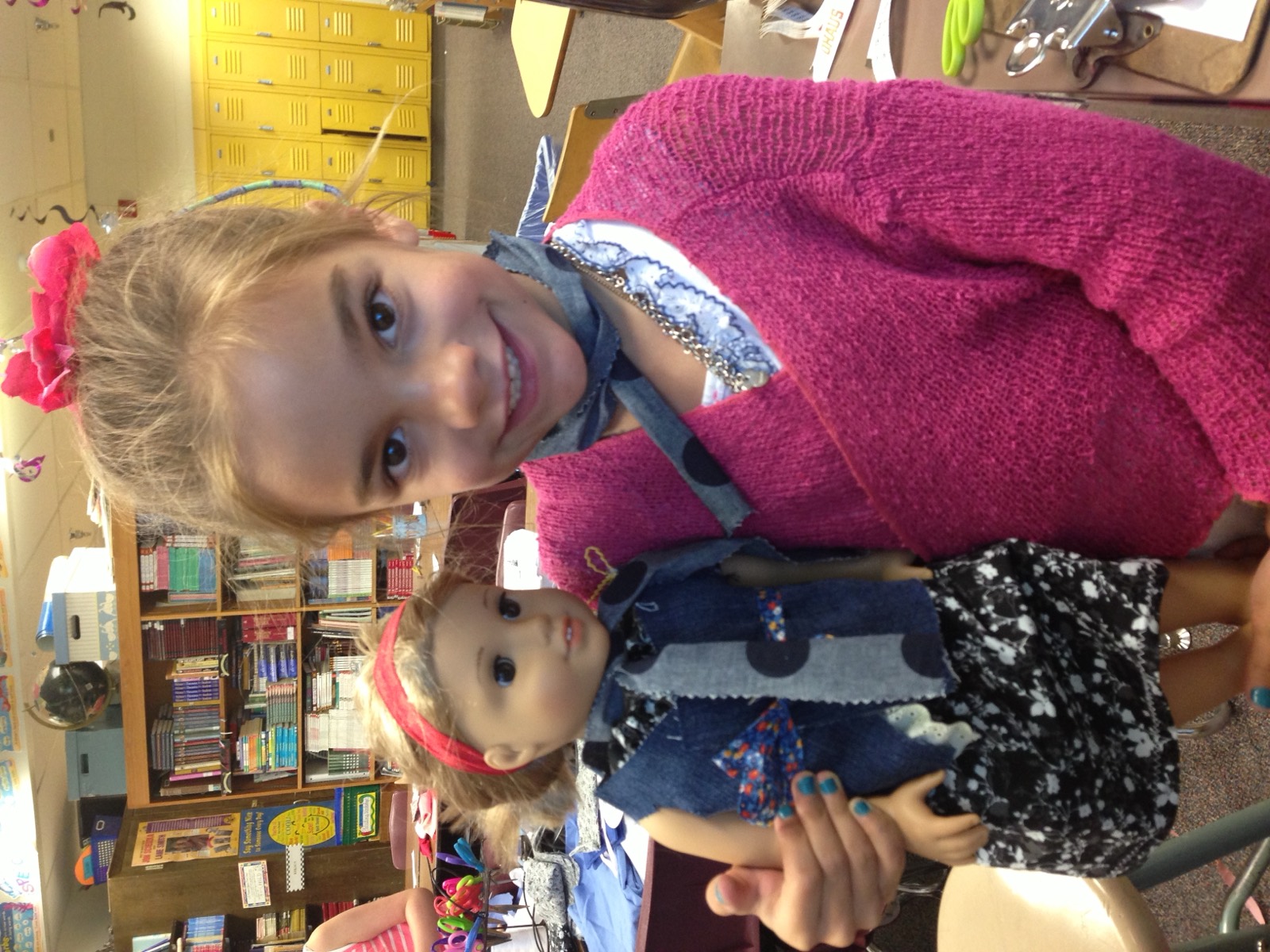 Dolls & dresses made in a sewing lesson