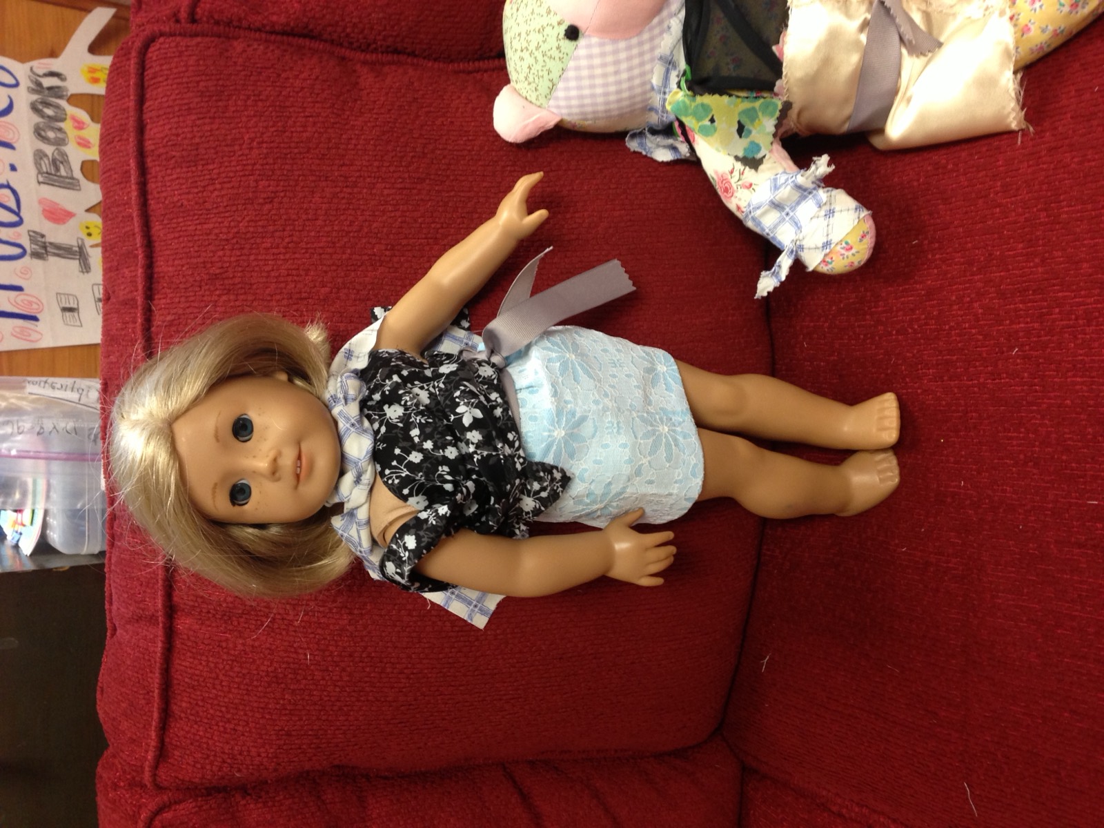 Dolls & dresses made in a sewing lesson