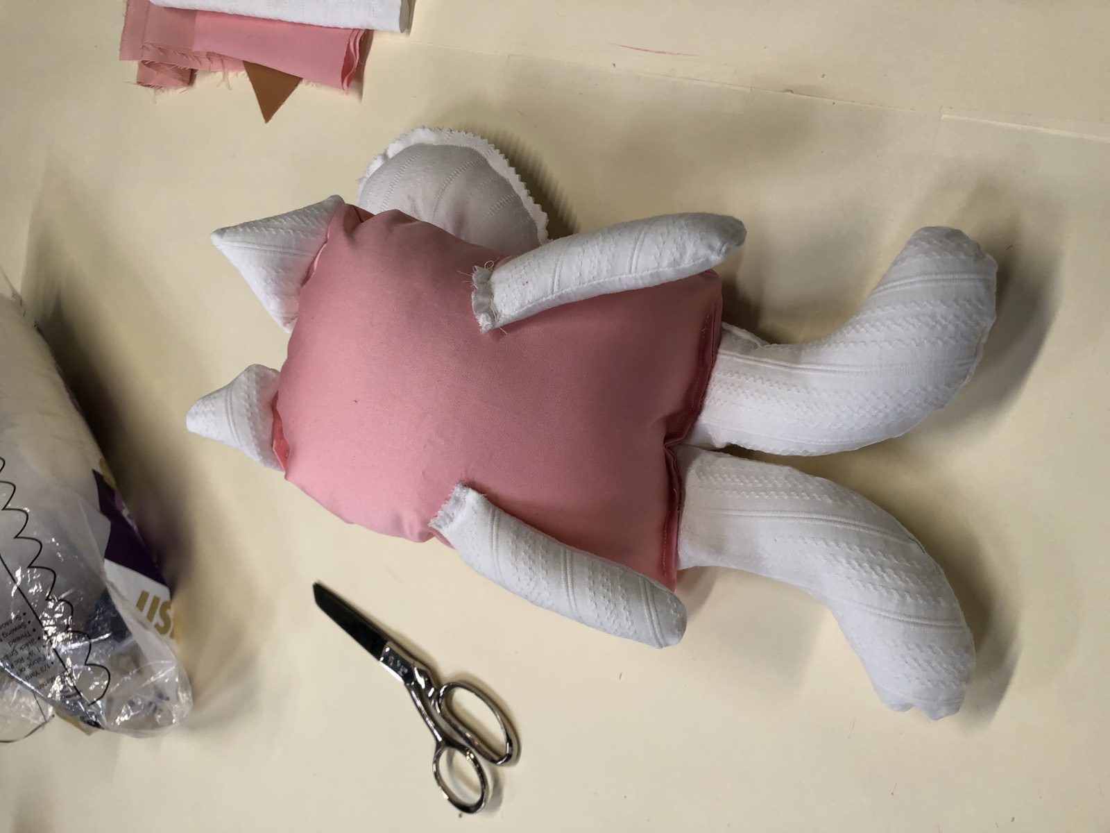 Stuffed animals made in a sewing lesson