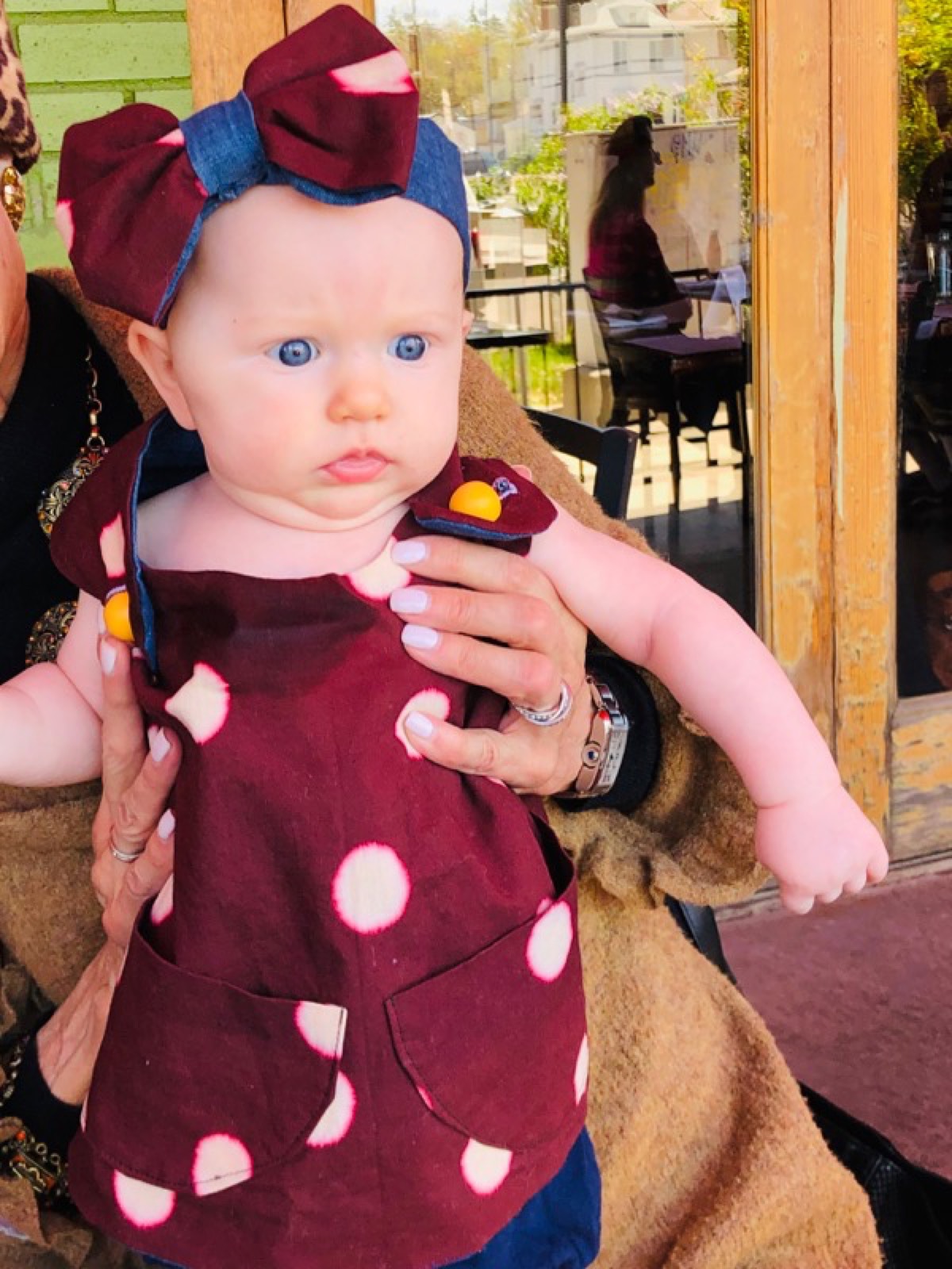 Avery wearing her outfit