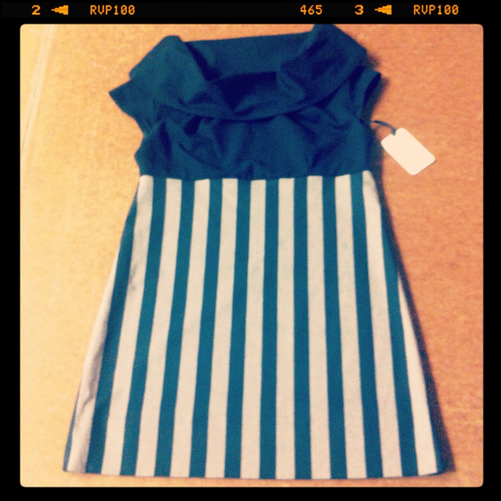Cowl neck stripes dress