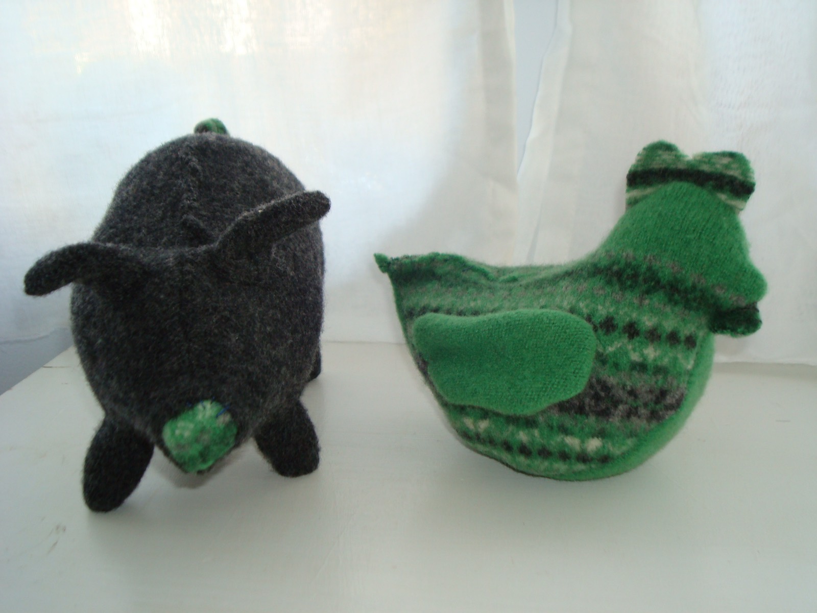Felted wool upcycled animals