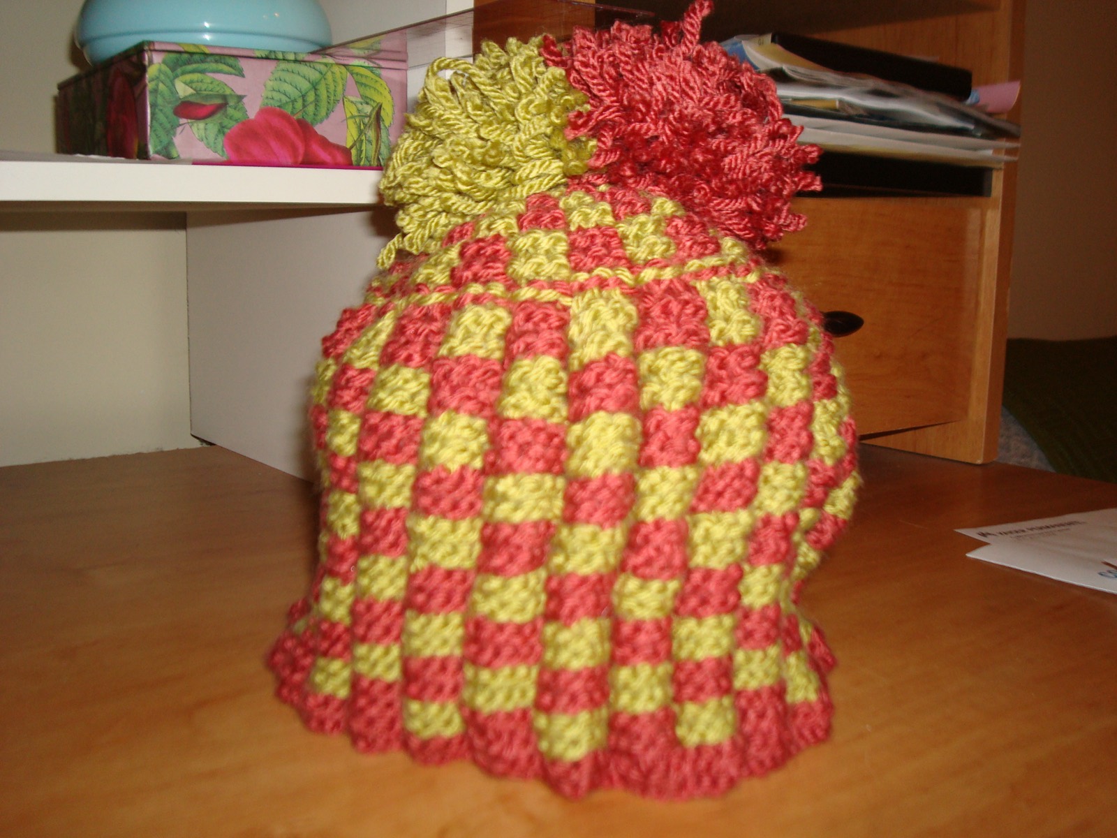 Knitted tea cozy