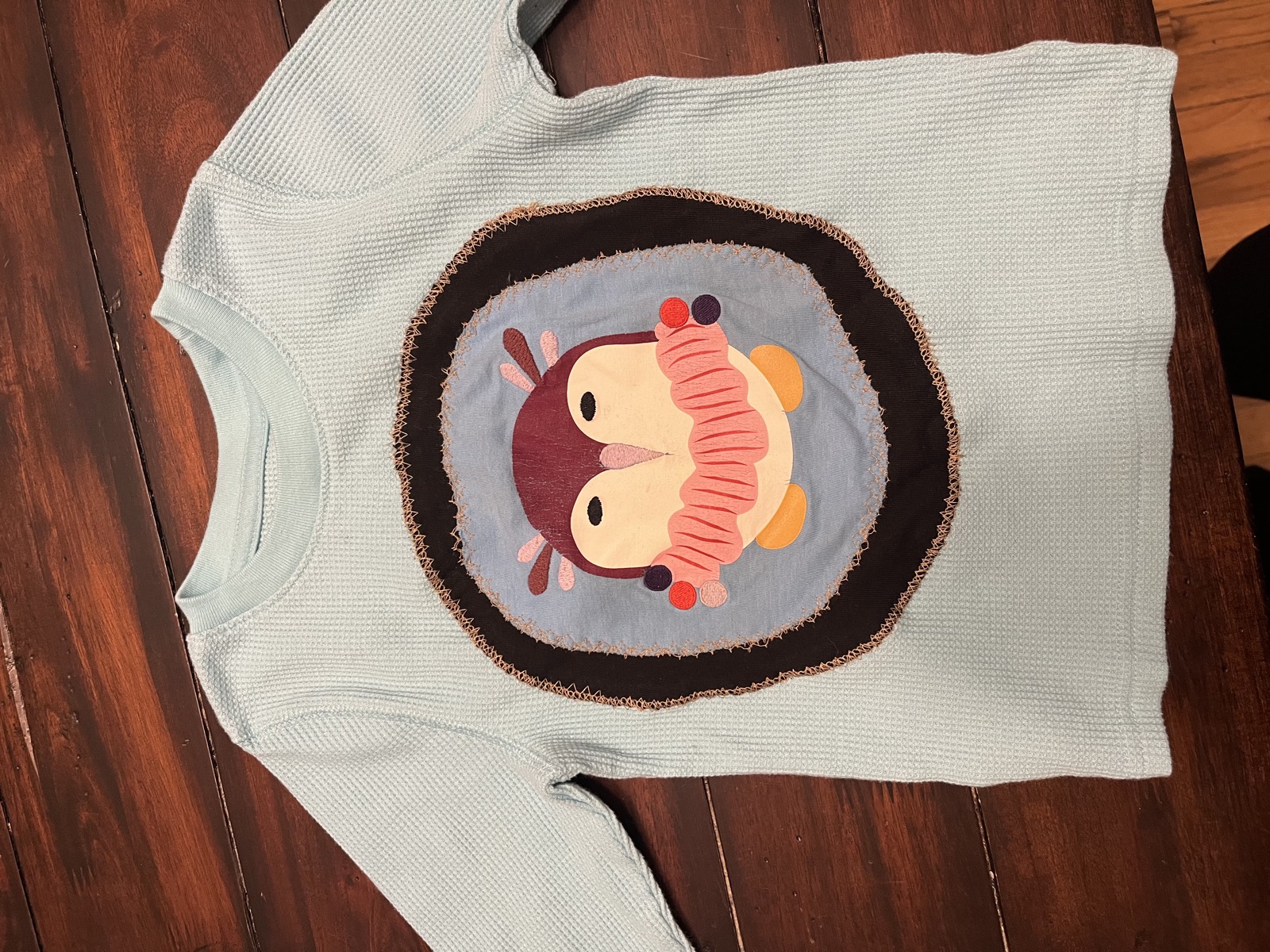 Owl upcycle third shirt
